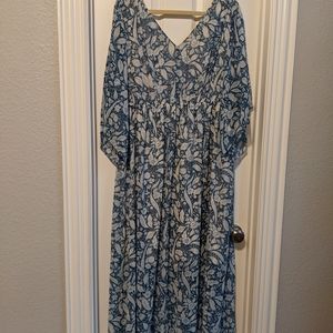 Lane Bryant Maxi Dress Blue/Ivory size 14/16